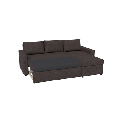 Γωνιακός Καναπές Κρεβάτι Concept με Αναστρέψιμη Γωνία & Αποθηκευτικό Χώρο Καφέ 218x153x80