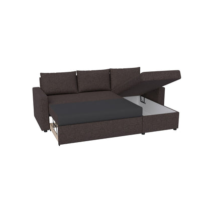 Γωνιακός Καναπές Κρεβάτι Concept με Αναστρέψιμη Γωνία & Αποθηκευτικό Χώρο Καφέ 218x153x80