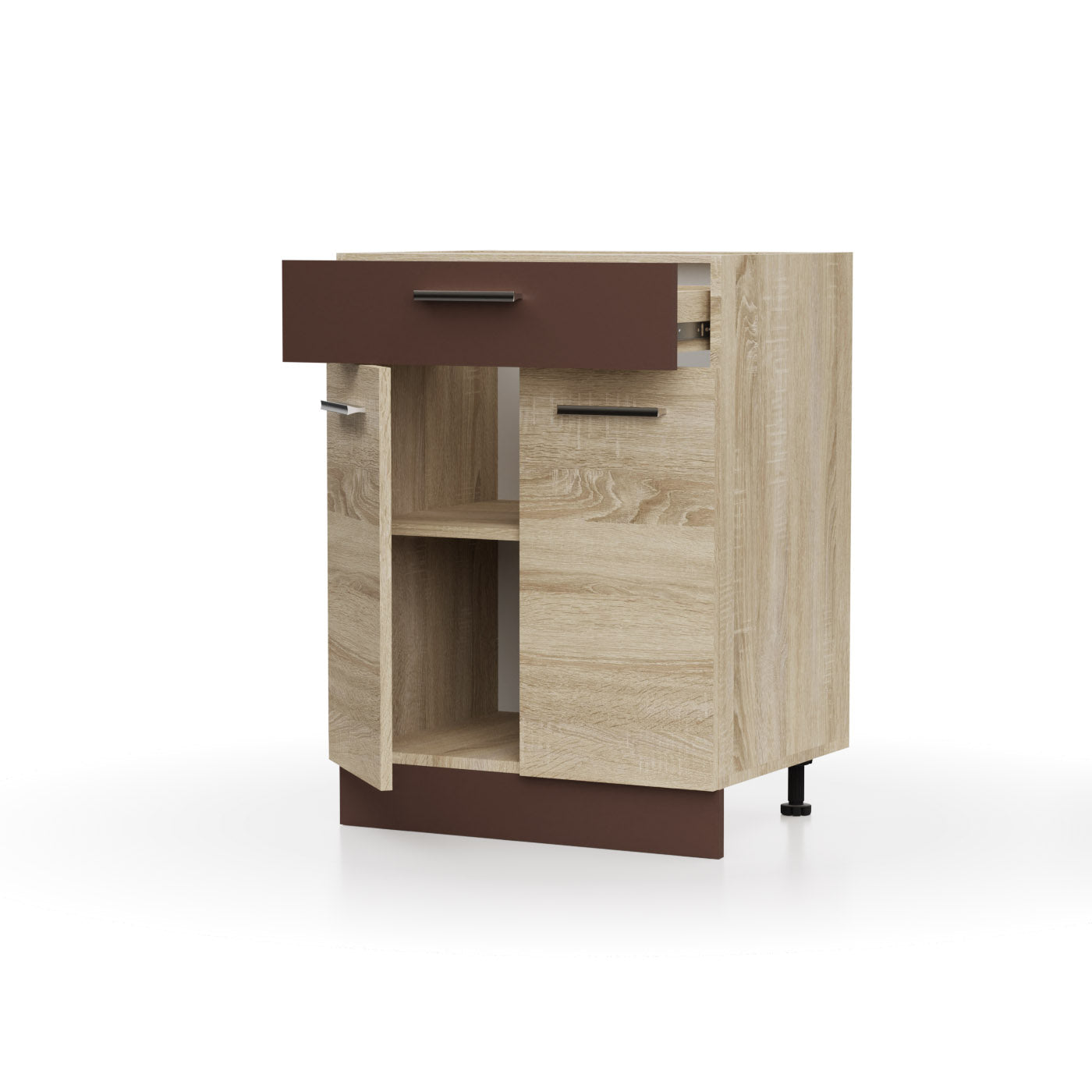Alina Base Cabinet with Drawer Sonoma-Mocca 60x44.5x85