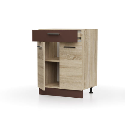 Alina Base Cabinet with Drawer Sonoma-Mocca 60x44.5x85