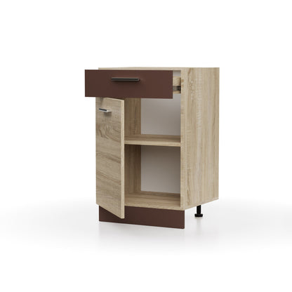 Alina Κάτω Ντουλάπι με Συρτάρι 50x44,5x85 Σονόμα-Μόκκα