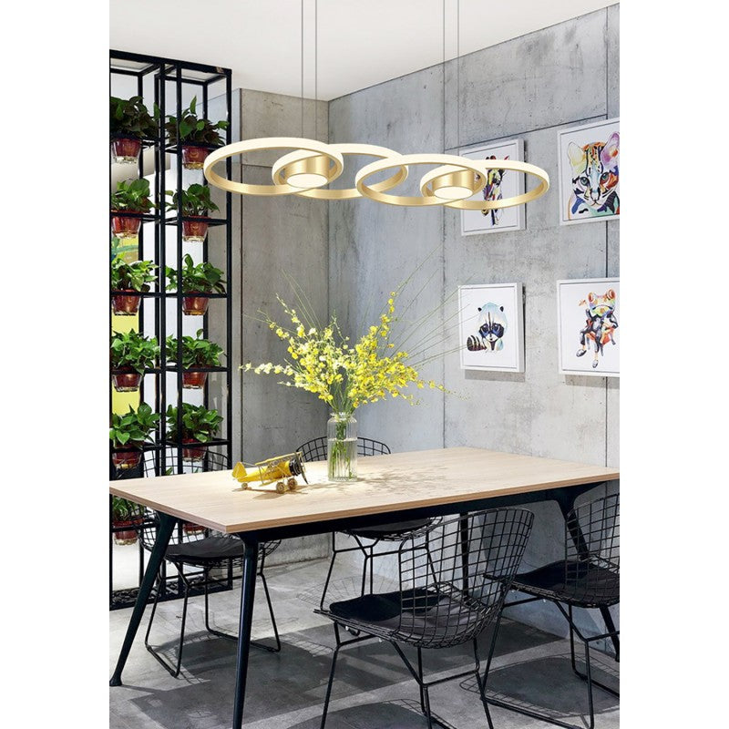 Φωτιστικό LED Χρυσό 3CCT Dimmable by Remote Control 80W 7300lm 88x30x120