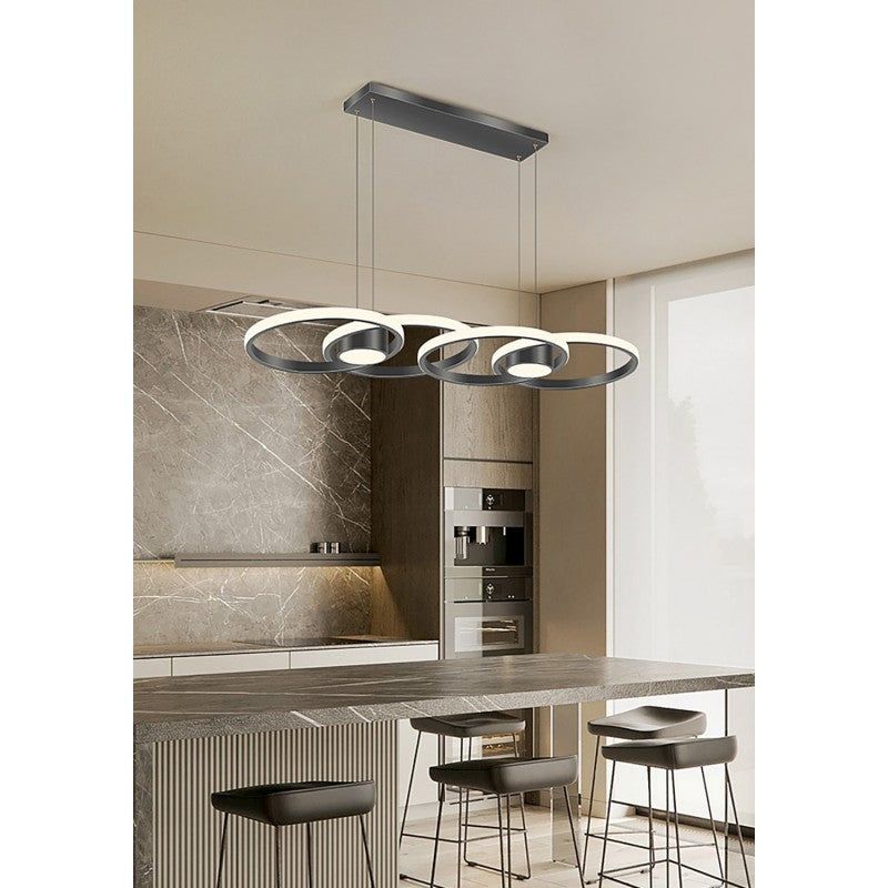 Φωτιστικό LED Μαύρο 3CCT Dimmable by Remote Control 80W 7300lm 88x30x120