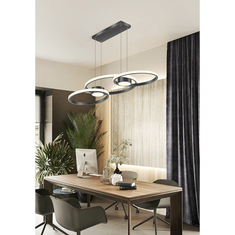 Φωτιστικό LED Μαύρο 3CCT Dimmable by Remote Control 80W 7300lm 88x30x120