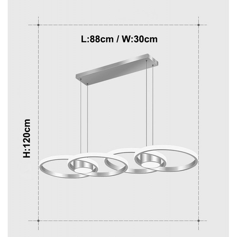 Φωτιστικό LED Χρυσό 3CCT Dimmable by Remote Control 80W 7300lm 88x30x120