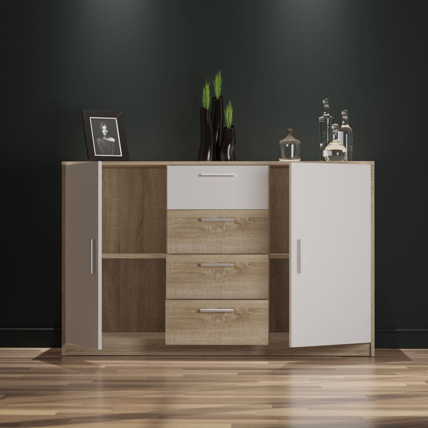 Μπουφές Rico Λευκό-Σονόμα 145x45x90