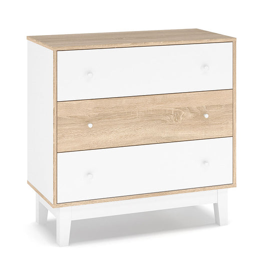 Συρταριέρα Awell 3ων Συρταριών Sonoma-Λευκό 90x44x88,5