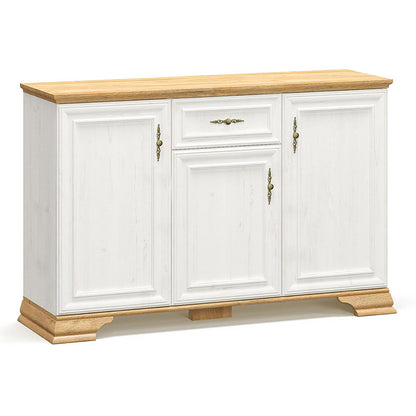 Μπουφές Jaden Golden Oak-Λευκό Antique 137,5x39x88,5