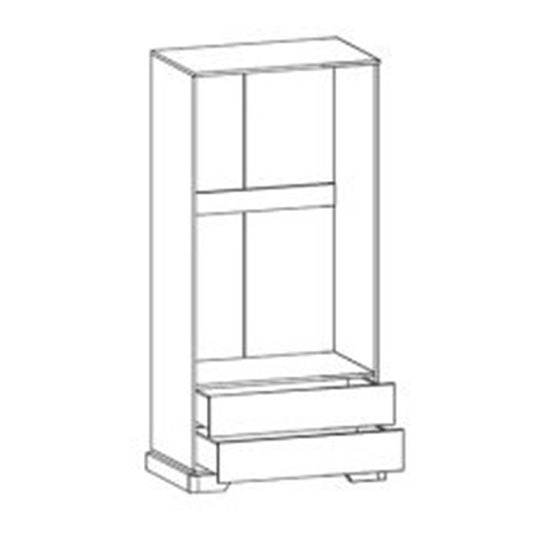 Ντουλάπα Jaden Δίφυλλη Golden Oak-Λευκό Antique 101x62x197,5