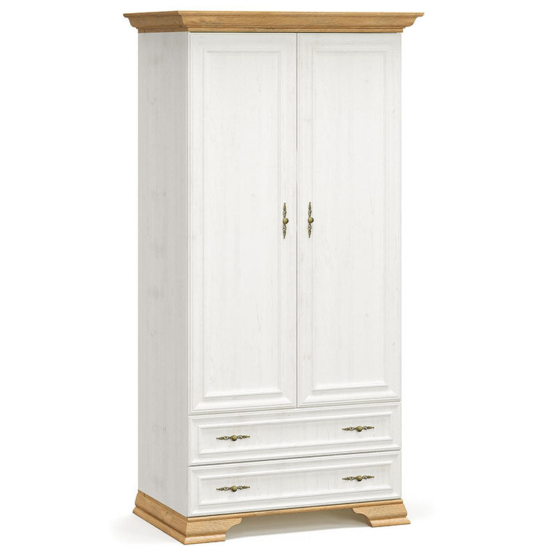 Ντουλάπα Jaden Δίφυλλη Golden Oak-Λευκό Antique 101x62x197,5