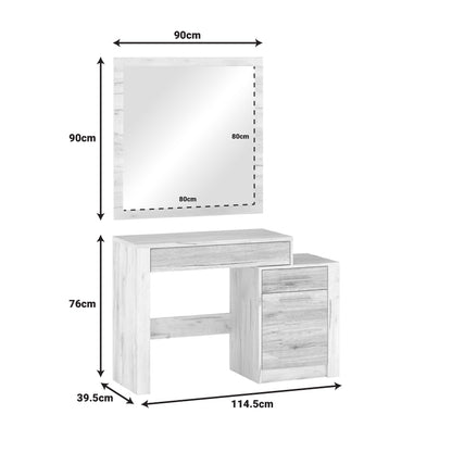 Τουαλέτα-Καθρέπτης Neruda Λευκό Antique-Oak 114,5x39,5x76
