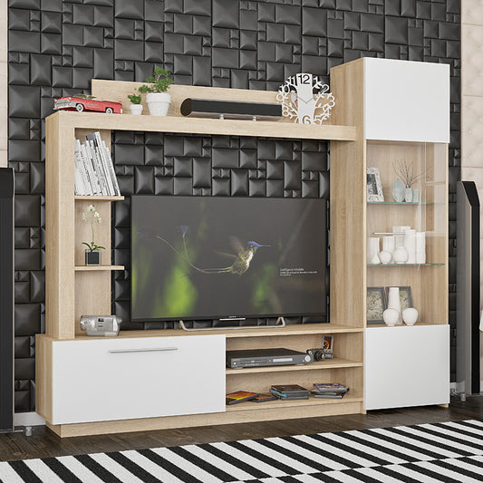 Σύνθετο Σαλονιού June Sonoma-Λευκό 204x35x177