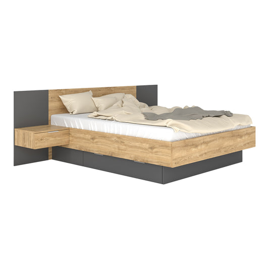 Κρεβάτι Διπλό Kantri σε Sonoma - Γκρι Απόχρωση 160x200εκ