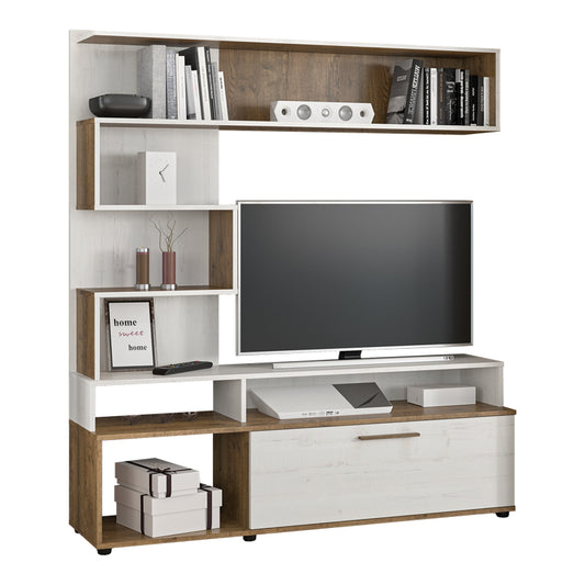 Σύνθετο Σαλονιού Jasper Καρυδί-Αντικέ Λευκό 151.5x37.5x169.5