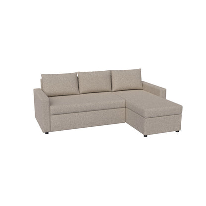 Γωνιακός Καναπές Κρεβάτι Concept με Αναστρέψιμη Γωνία & Αποθηκευτικό Χώρο Μπεζ 218x153x80