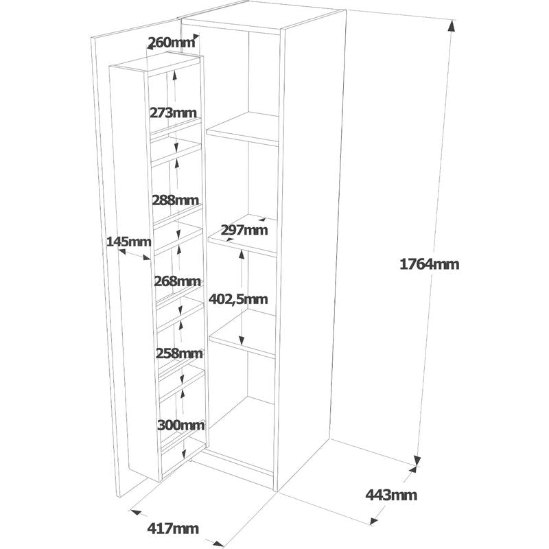 Ντουλάπι Κουζίνας Classer Λευκό 42X44X176