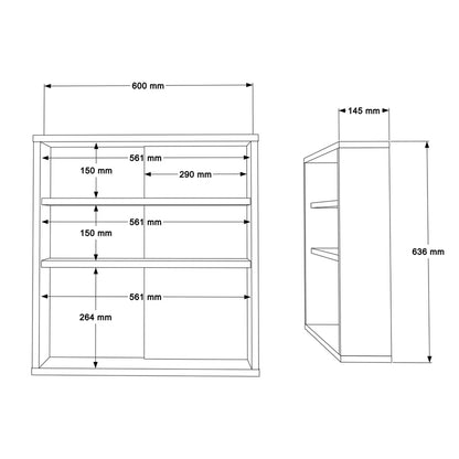 Ντουλάπι Μπάνιου Bagno με Καθρέπτη σε Φυσική Απόχρωση 60x14.5x63.6