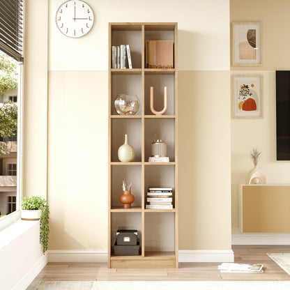 Βιβλιοθήκη Oteca 10 Θέσεων σε Φυσική Απόχρωση 51.1x25.4x180