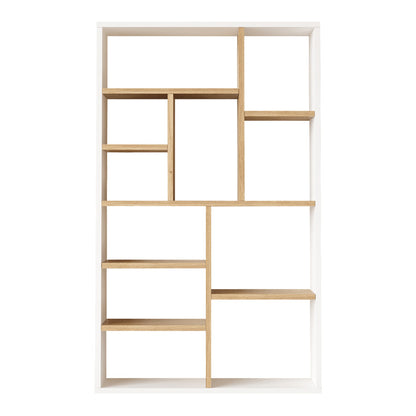 Βιβλιοθήκη Boteca 10 Θέσεων σε Oak-Λευκή Απόχρωση 75x22x123.6