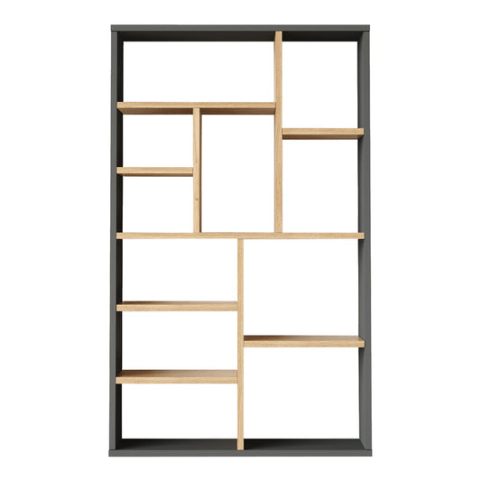 Βιβλιοθήκη Boteca 10 Θέσεων σε Φυσική-Ανθρακί Απόχρωση 75x22x123.6