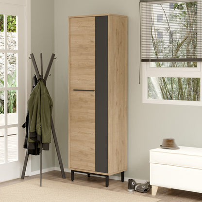 Παπουτσοθήκη Scarpiera 18 Ζευγών σε Φυσικό-Ανθρακί Απόχρωση 57.2x35.5x185.6