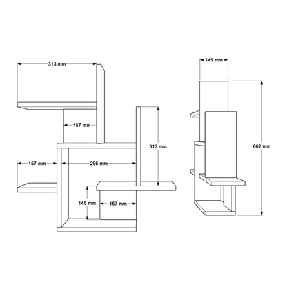 Ραφιέρα Τοίχου Nogara σε Φυσική-Λευκή Απόχρωση 62.6x14.5x66.2