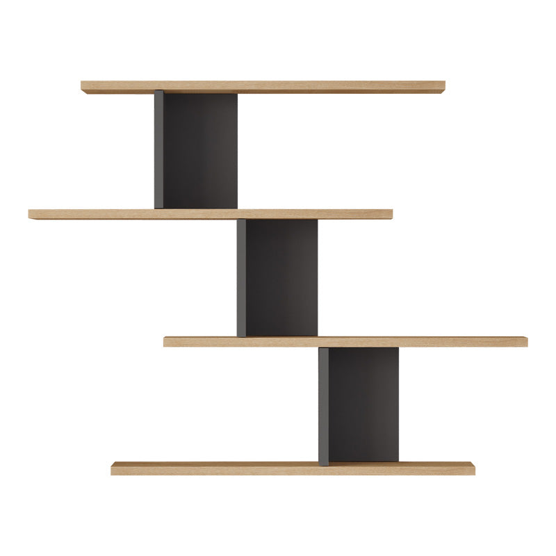 Ραφιέρα Τοίχου Zaka σε Φυσική-Ανθρακί Απόχρωση 98.7x14.5x78