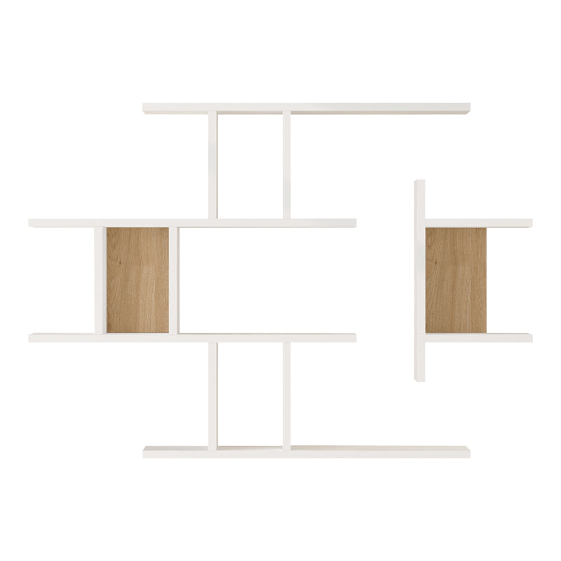 Ραφιέρα Τοίχου Ledia Λευκό με Oak 110,6x14,5x78