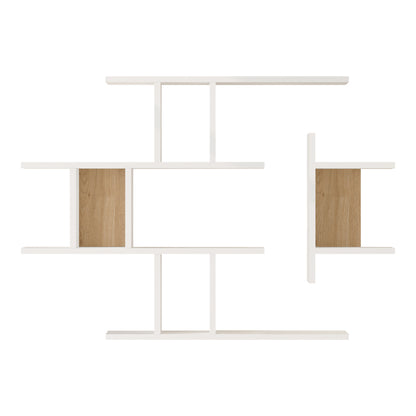 Ραφιέρα Τοίχου Ledia Λευκό με Oak 110,6x14,5x78