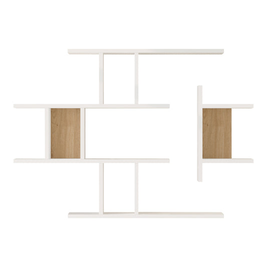 Ραφιέρα Τοίχου Ledia Λευκό με Oak 110,6x14,5x78