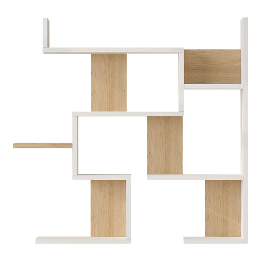 Ραφιέρα Τοίχου Maze Λευκό με Oak 93,3x14,5x90