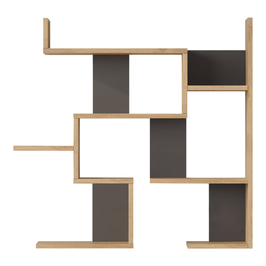 Ραφιέρα Τοίχου Maze Oak με Ανθρακί 93,3x14,5x90