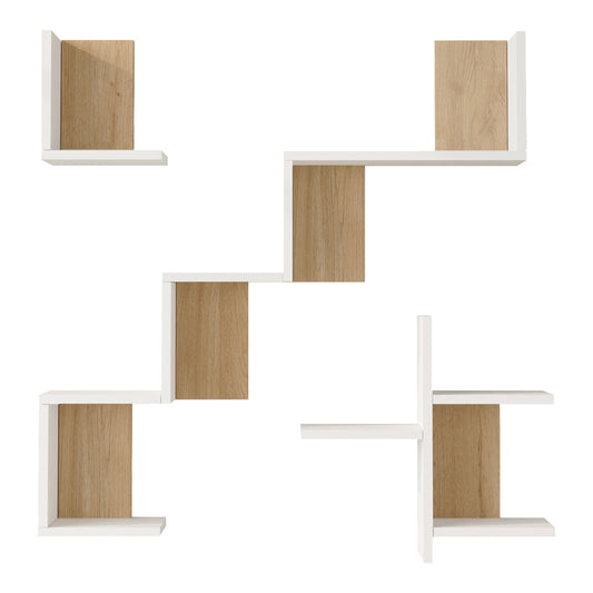 Ραφιέρα Τοίχου Verso Λευκό με Oak 99,4x14,5x103