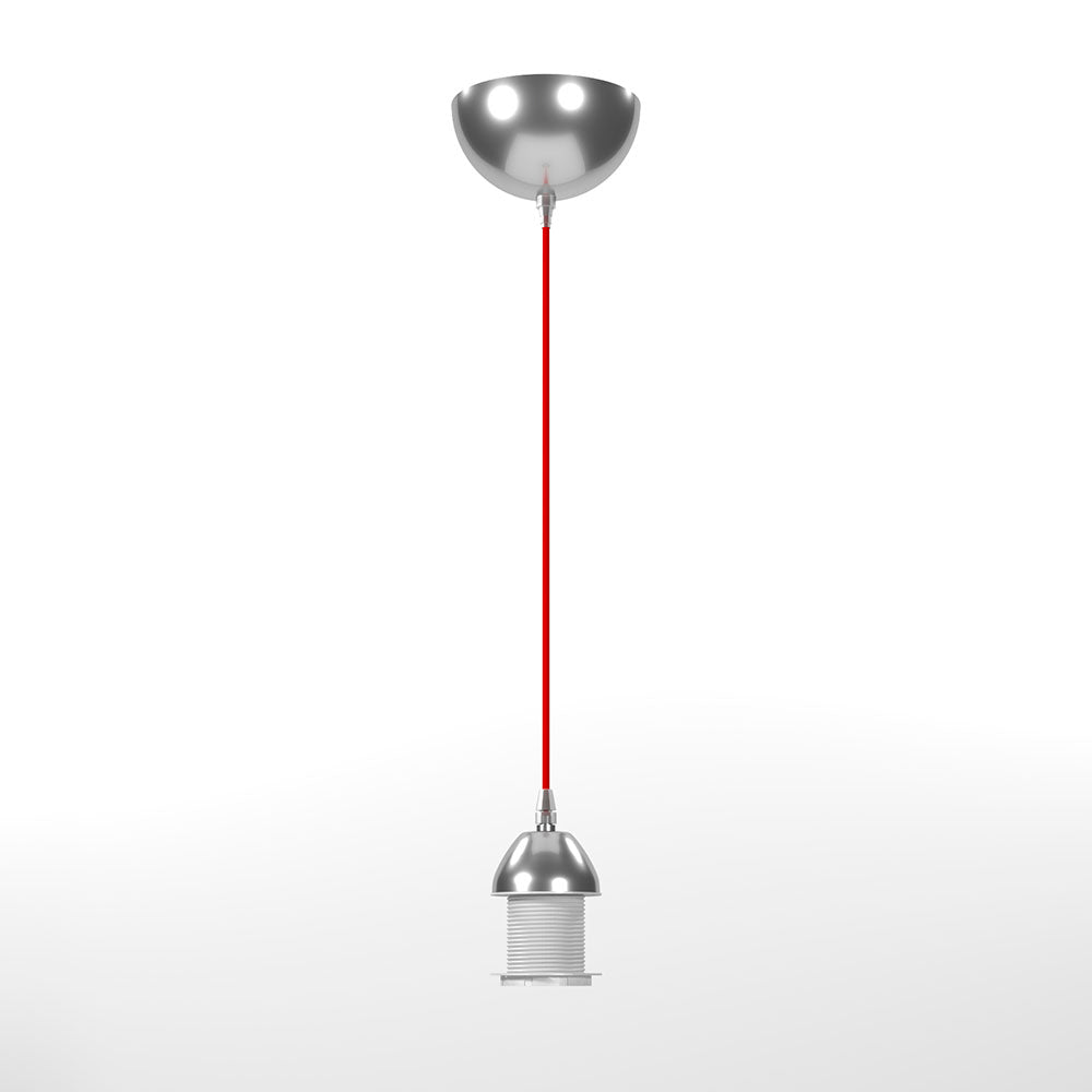 Καλώδιο Μονόφωτο Υφασμάτινο Κόκκινο 150εκ Ε27