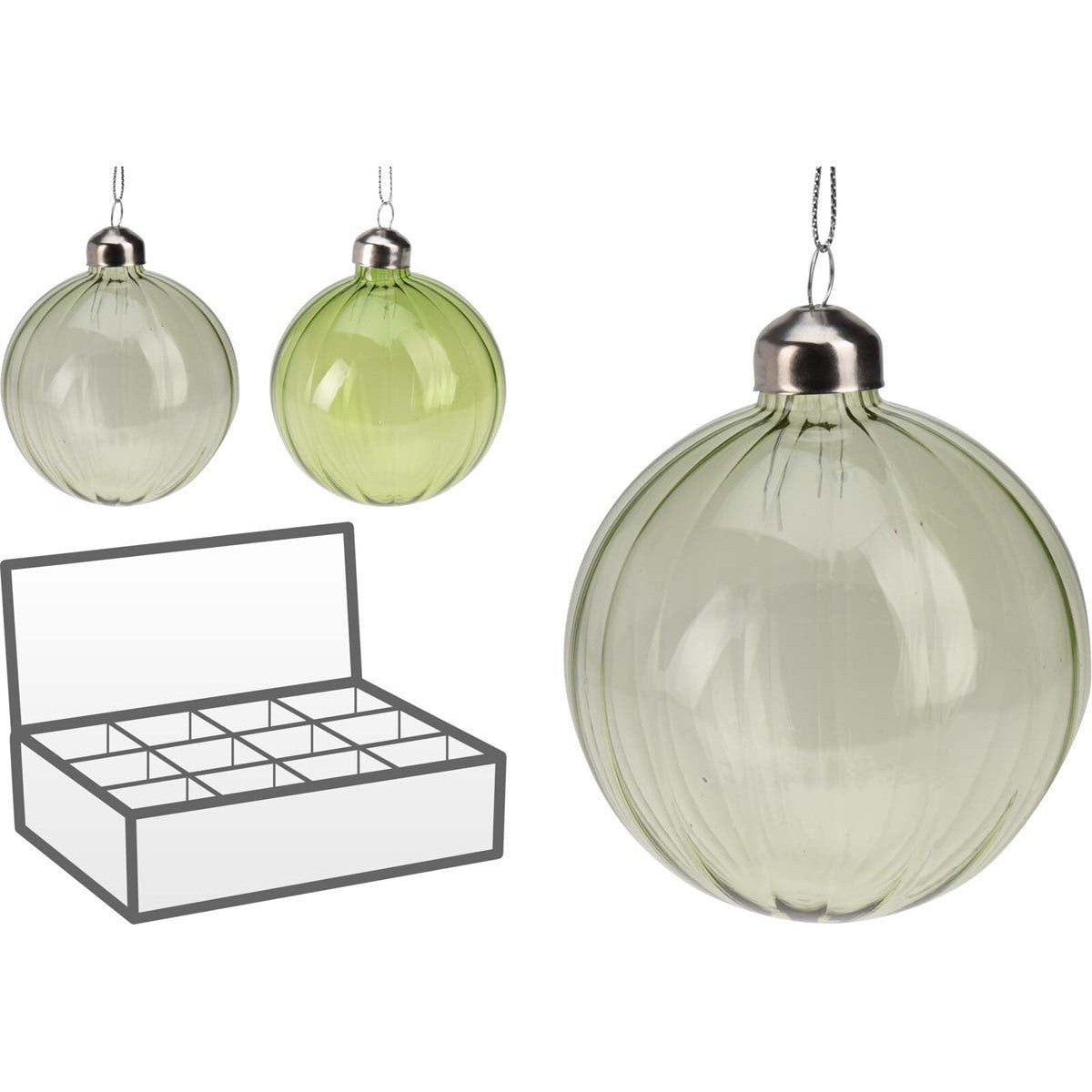 Μπάλα Γυάλινη Πράσινη 10εκ 2 Σχδ