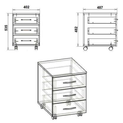 Συρταριέρα Τροχήλατη Luke Sonoma 40x48.5x53.5