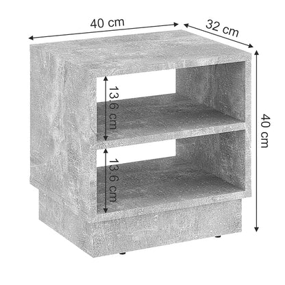 Κομοδίνο Mason Μελαμίνης σε Γκρι Απόχρωση Μαρμάρου 40x32x40