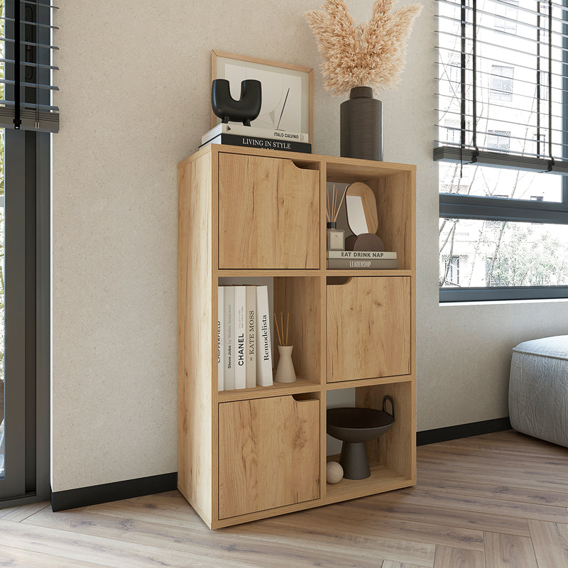 Βιβλιοθήκη Bookel Μελαμίνης σε Oak Απόχρωση 59.5x27.5x89