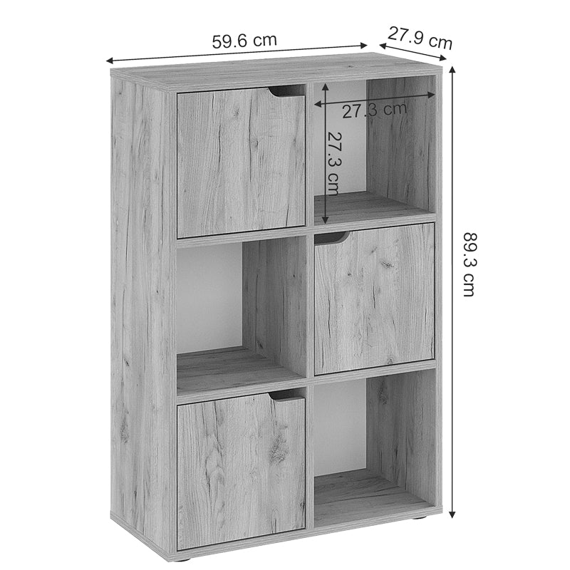 Βιβλιοθήκη Bookel Μελαμίνης σε Oak Απόχρωση 59.5x27.5x89