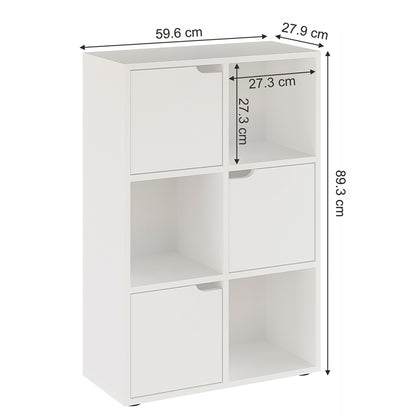 Βιβλιοθήκη Bookel Μελαμίνης σε Λευκή Απόχρωση 59.5x27.5x89