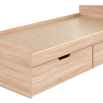 Κρεβάτι Regan με Συρτάρια σε Oak Απόχρωση 90x200εκ