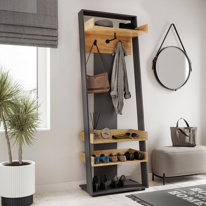 Έπιπλο Εισόδου Sciove σε Ανθρακί-Φυσική Απόχρωση 70x40x200