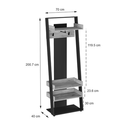 Έπιπλο Εισόδου Sciove σε Ανθρακί-Φυσική Απόχρωση 70x40x200