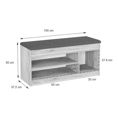 Έπιπλο Εισόδου-Σκαμπό-Παπουτσοθήκη Oriental σε Oak Απόχρωση 100x37.2x50
