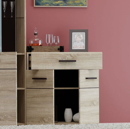Μπουφές Solo Sonoma με Wenge και MDF Καμπυλωτό Τελείωμα στις Πόρτες 80x34x74