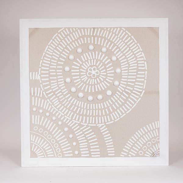 ΠΙΝΑΚΑΣ ΚΑΜΒΑΣ ΚΥΚΛΟΙ ΜΠΕΖ - ΛΕΥΚΟΣ 80x3x80