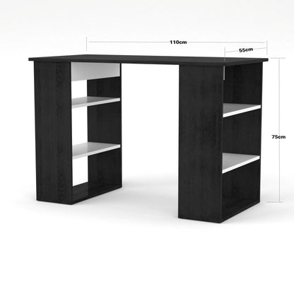 Γραφείο Βέγγε-Λευκό με Ράφια 110x55x75