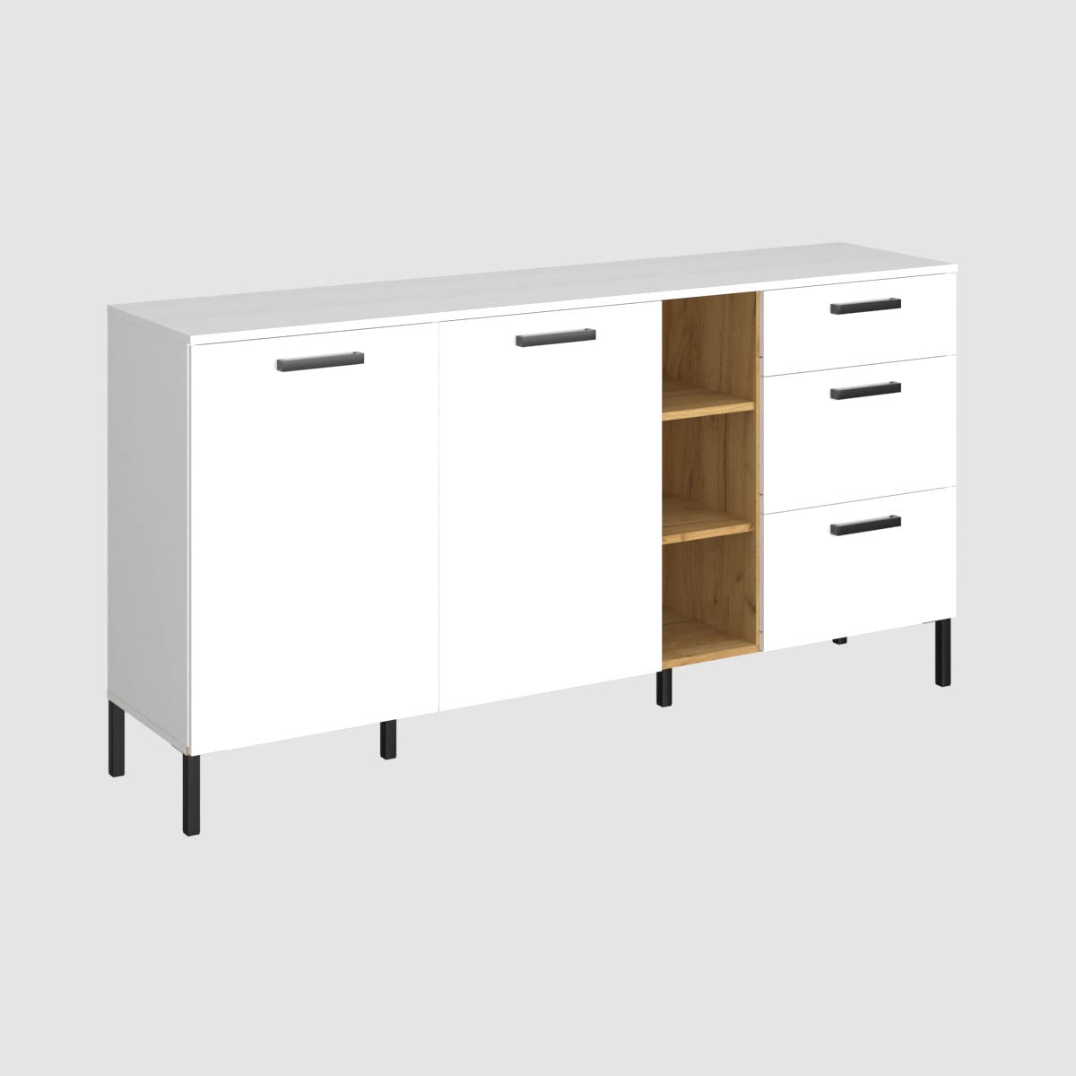 Μπουφές Santes Χρυσό Δρυς-Λευκό 180x42x92.5