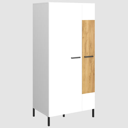 Δίφυλλη Ντουλάπα Santes Χρυσό Δρυς-Λευκό 90x60x197.5