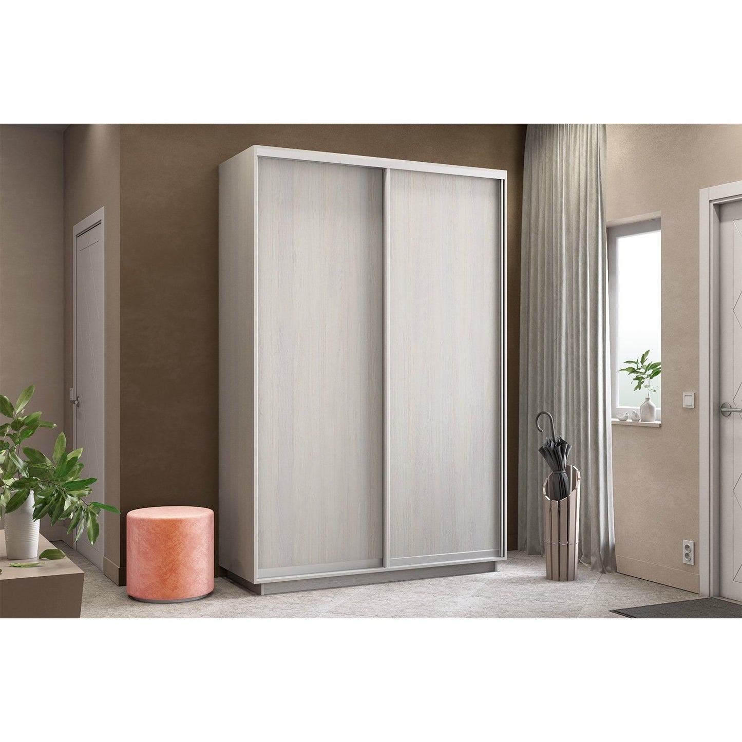 Ντουλάπα Diamont Λευκό 150x60x220